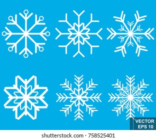 Set. Snowflakes. Icon. For your design. New Year's and Christmas.