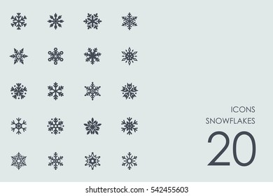 Set of snowflakes icons