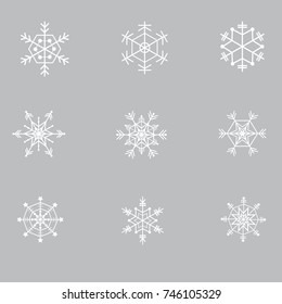 Set of snowflakes icons