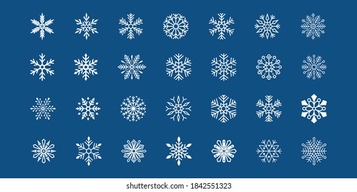 Set of snowflakes icons, vector illustration.