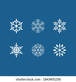 Set of snowflakes icons, vector illustration.