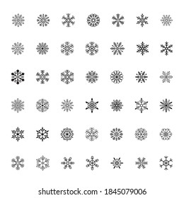 Set of snowflakes icons, vector illustration.