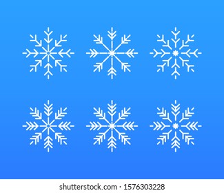 Set of snowflakes icons vector. Winter design elements.