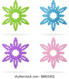 Set of snowflakes, isolated icons