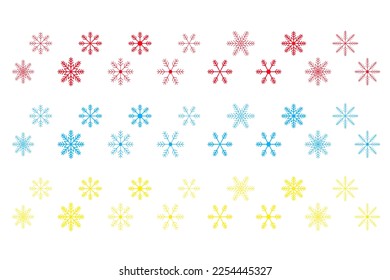Conjunto de copos de nieve aislados en un fondo transparente . Elementos decorativos de vectores de Navidad y Año Nuevo.
