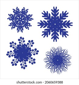 Set of snowflakes. Laser cut pattern for christmas paper cards, design elements, scrapbooking. Vector illustration.