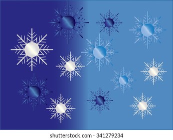 Set Snowflakes line design vector illustration