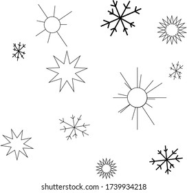 Schneeflocken für das neue Jahr. Das neue Jahr. Schneeflocken