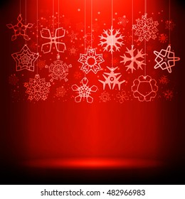 Set of snowflakes on a string, the top layer can be given any color, just scroll and select a color.