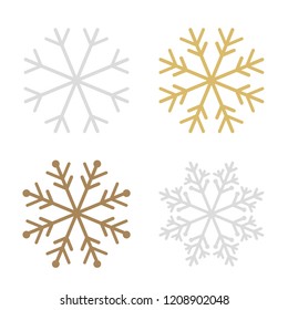 
Set of snowflakes on a white background