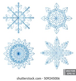 Set of snowflakes on a white background. New Year. Winter. For your design.