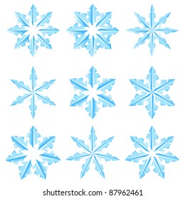 Set of snowflakes on a white background. Illustratin for design