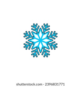 set snowflakes with outline element