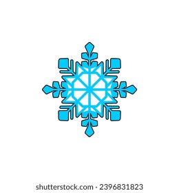 set snowflakes with outline icon