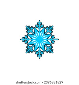 set snowflakes with outline ornament