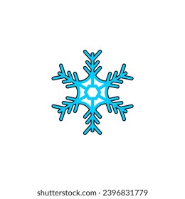 set snowflakes with outline snow