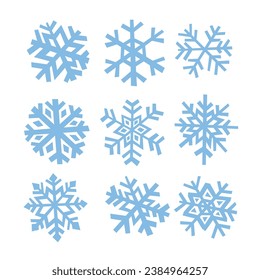 Set of Snowflakes Silhouette Collection