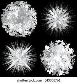 Set of snowflakes, starbursts, sparkles, flashes, sparks and stars vector symbols
