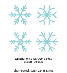 Set of snowflakes in thin line style. Vector illustration