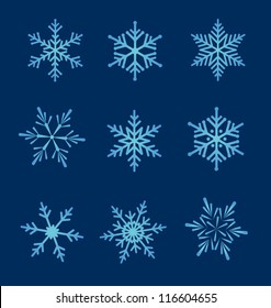 Set of snowflakes. Vector snowflakes set for Christmas design.