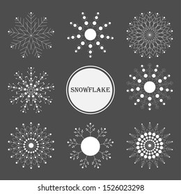 
Set of snowflakes. Vector. The element of seasonal decor. Can be used in a festive decor.