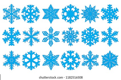 Chain Snowflakes Isolated On White Background Stock Vector (Royalty ...