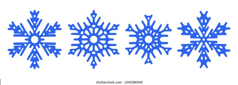 Set of snowflakes, vector illustration