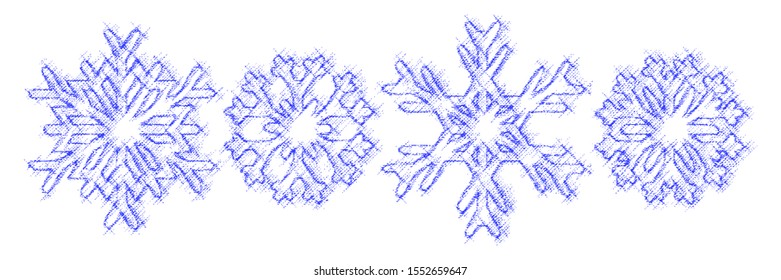 Set of snowflakes, vector illustration