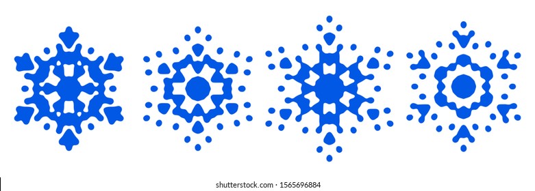 Set of snowflakes, vector illustration