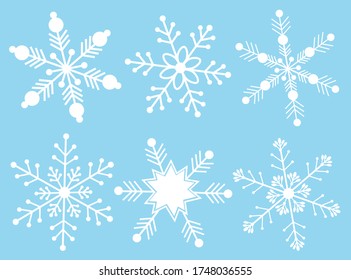 
Set of snowflakes vector illustration.