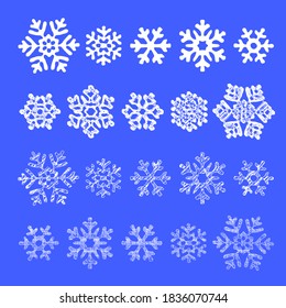 Set of snowflakes, vector illustration