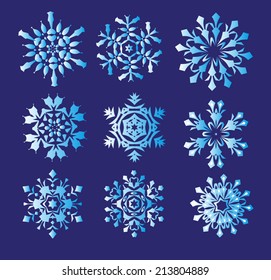Set of snowflakes. Vector illustration.