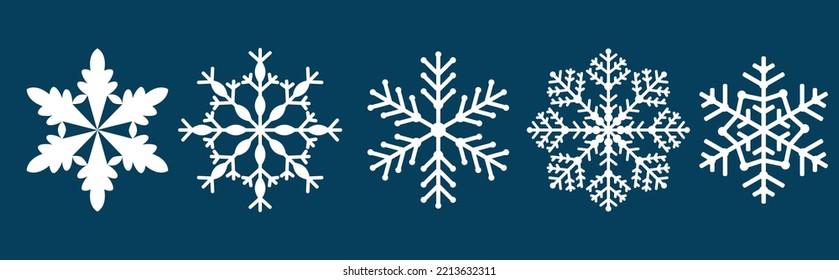 Set of snowflakes, vector illustration