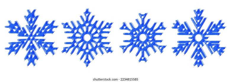 Conjunto de copos de nieve, ilustración vectorial