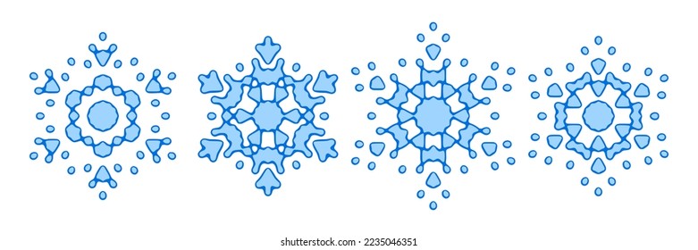 Set of snowflakes, vector illustration