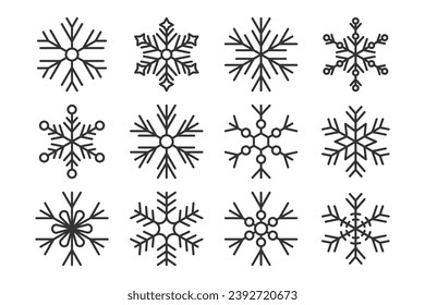 Set of snowflakes vector illustration