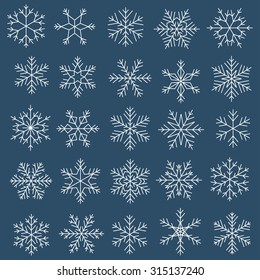 Set of snowflakes. Vector illustration.