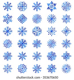 Set of snowflakes, vector illustration