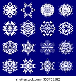 Set of snowflakes. Vector illustration
