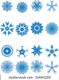 Set of snowflakes. Vector illustration