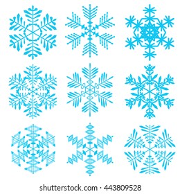 Set of snowflakes. Vector illustration.