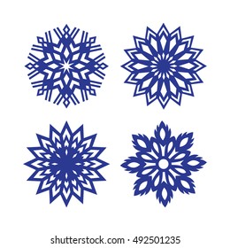 Set of  snowflakes. Vector illustration.