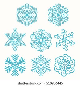 Set of snowflakes vector illustration