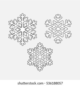 Set of snowflakes vector illustration