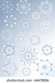 Set of snowflakes vector illustration