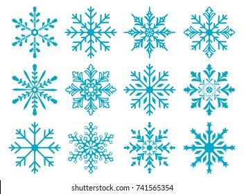 Set of snowflakes. Vector illustration