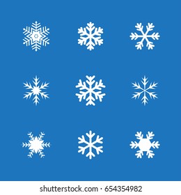 Set of snowflakes vector illustration icons