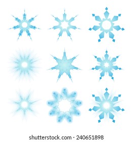 Set snowflakes. Vector illustration isolation on white background.