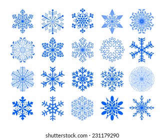 set of snowflakes, vector version