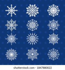A set of snowflakes for your creativity. Vector illustration.